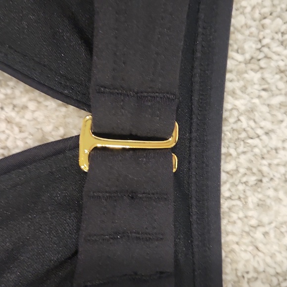 Black Deep V-Neck Swim Top - Picture 3 of 5